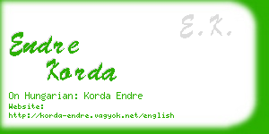 endre korda business card